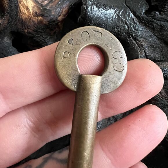 Baltimore Ohio B&O Railroad RR Brass Switch Key FS Hardware Employee Number - Picture 2 of 4
